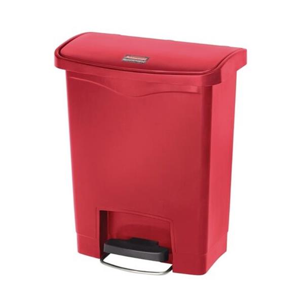 Grote foto rubbermaid slim jim front step pedaalemmer 30ltr rood gl020 diversen overige diversen