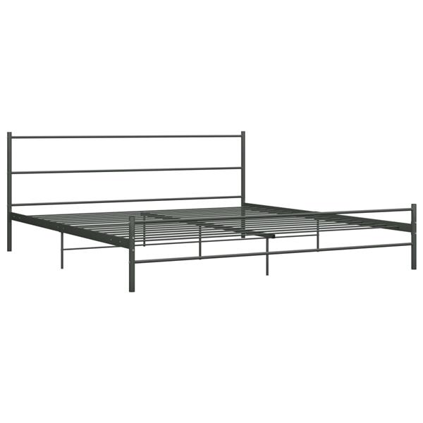 Grote foto vidaxl bedframe metaal grijs 180x200 cm antiek en kunst stoelen en banken