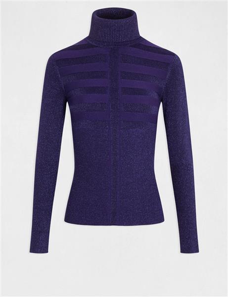 Grote foto long sleeved jumper with turtleneck 202 mentosa purple kleding dames truien en vesten