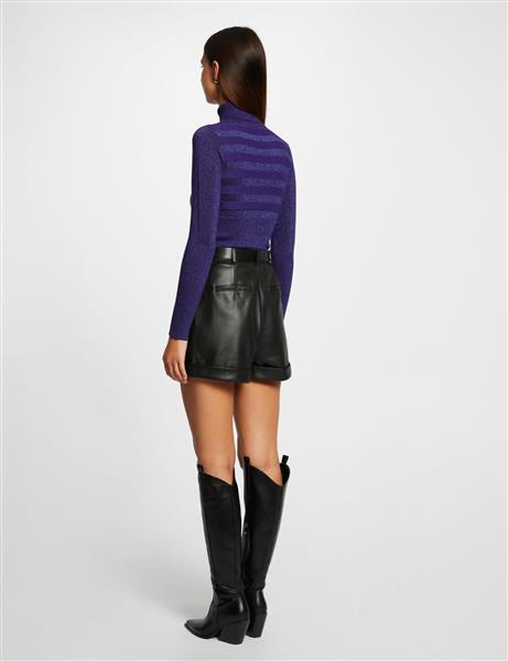 Grote foto long sleeved jumper with turtleneck 202 mentosa purple kleding dames truien en vesten