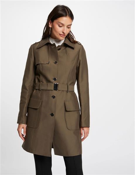 Grote foto belted long trenchcoat 242 ginai khaki green kleding dames overige kledingstukken