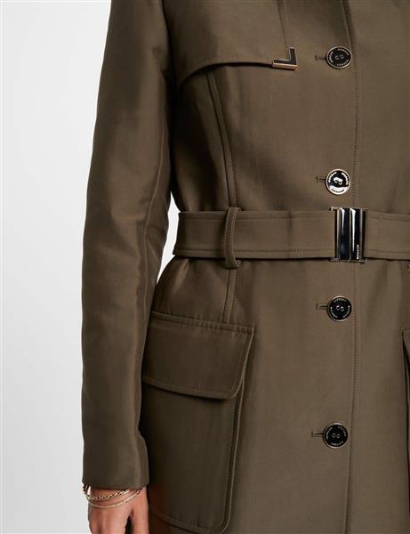 Grote foto belted long trenchcoat 242 ginai khaki green kleding dames overige kledingstukken