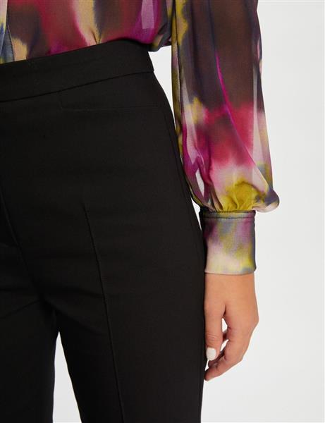 Grote foto flare broek met figuurnaden 232 pflo zwart kleding dames overige kledingstukken