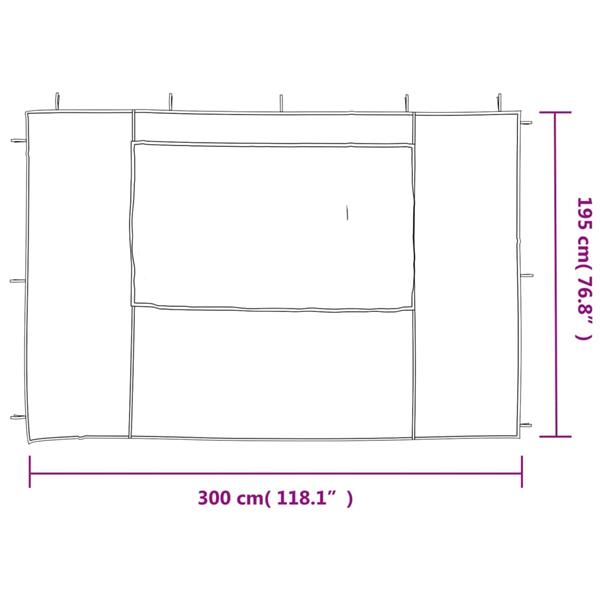 Grote foto vidaxl tentwanden met raam pe antraciet 2 st tuin en terras overige tuin en terras