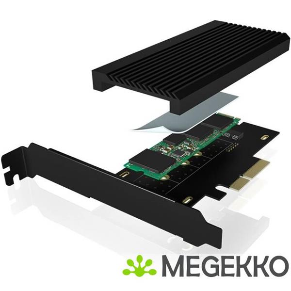 Grote foto icy box ib pci208 hs pcie m.2 kaart met koeling computers en software netwerkkaarten routers en switches