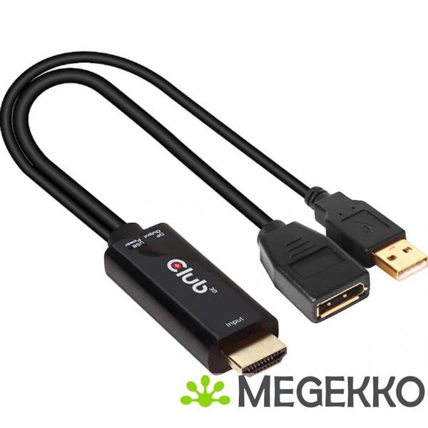 Grote foto club3d hdmi 2.0 to displayport 1.2 4k60hz hdr m f active adapter zwart computers en software overige computers en software