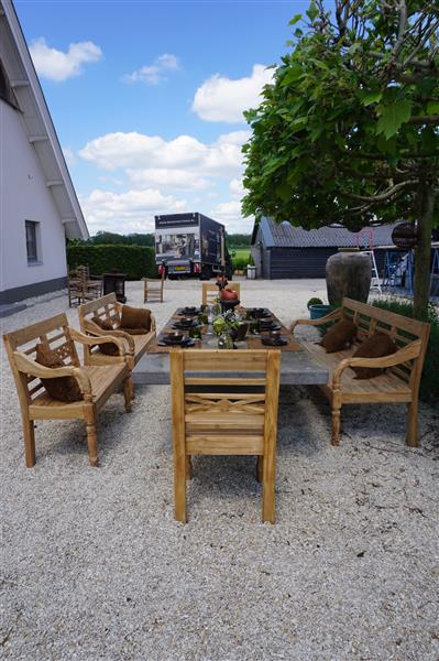 Grote foto stoel hout teak flower 50x4x90 cm huis en inrichting woningdecoratie