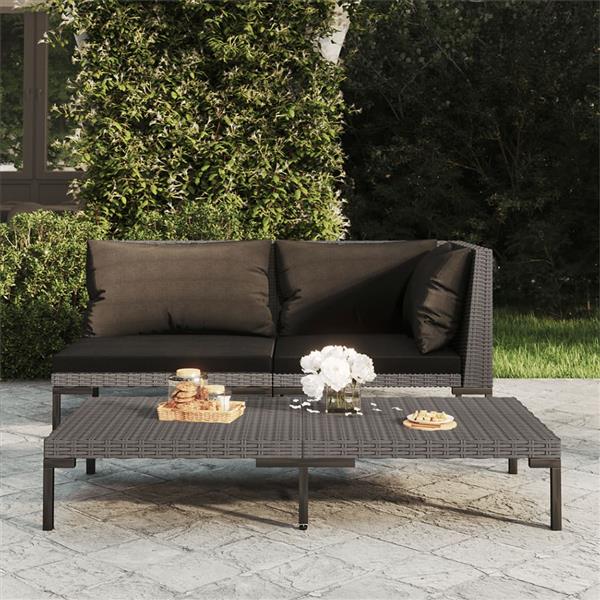 Grote foto vidaxl b stock tuinbank met kussens halfrond poly rattan tuin en terras tuinmeubelen