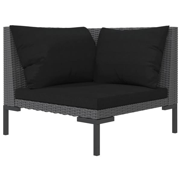 Grote foto vidaxl b stock tuinbank met kussens halfrond poly rattan tuin en terras tuinmeubelen