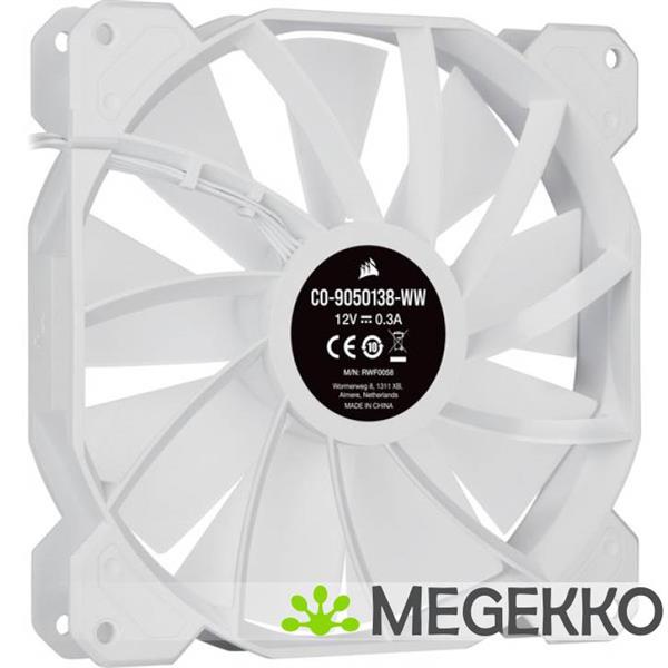 Grote foto corsair casefan icue sp140 rgb elite performance white single pack 140mm computers en software overige computers en software