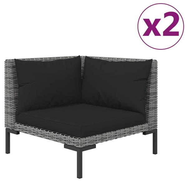 Grote foto vidaxl b stock tuinbanken 2 st met kussens halfrond poly rattan tuin en terras tuinmeubelen