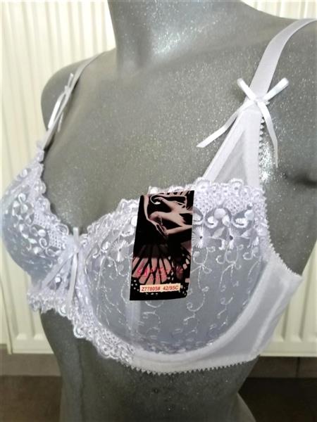 Grote foto romantische witte doorzichtige bh 65c tot 80c kleding dames ondergoed en lingerie