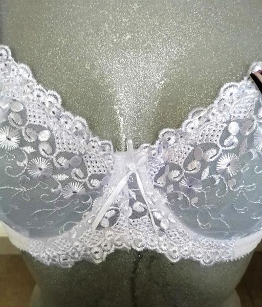 Grote foto romantische witte doorzichtige bh 65c tot 80c kleding dames ondergoed en lingerie