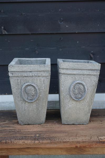 Grote foto pot bloembak beton ceasar h30 x b17 cm huis en inrichting woningdecoratie