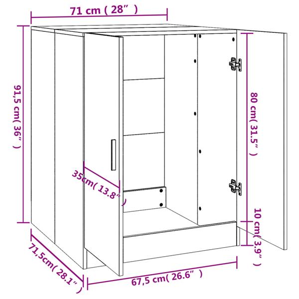 Grote foto vidaxl wasmachinekast 71x71 5x91 5 cm zwart witgoed en apparatuur wasmachines