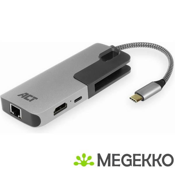 Grote foto act usb c 4k multiport adapter met hdmi usb a lan usb c pd pass through 60w computers en software overige computers en software