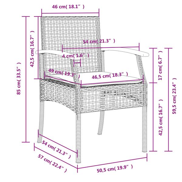 Grote foto vidaxl 5 delige tuinset met kussens poly rattan grijs tuin en terras tuinmeubelen