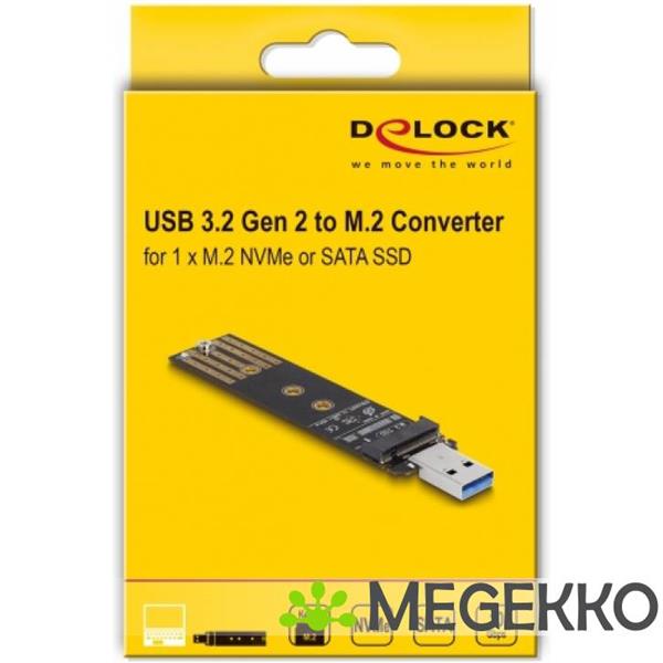 Grote foto delock 64197 combo converter voor m.2 nvme pcie of sata ssd met usb 3.2 gen 2 computers en software overige computers en software