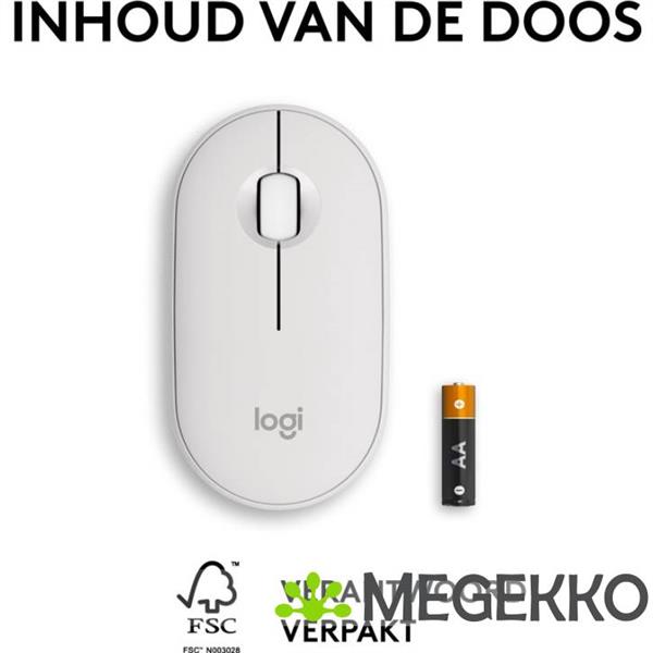 Grote foto logitech pebble 2 m350s wit draadloze muis computers en software overige computers en software