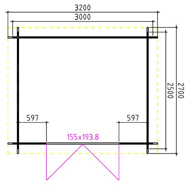 Grote foto tuinhuis blokhut 325 m 300 x 250 x 230 h cm tuin en terras tuinhuisjes en blokhutten