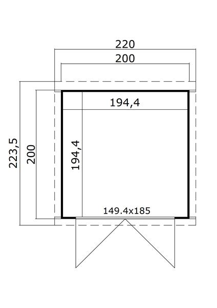 Grote foto tuinhuis blokhut kibo 1 200 x 200cm tuin en terras tuinhuisjes en blokhutten