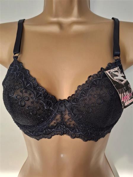 Grote foto elegante zwarte bh met doorzichtige kant 70c kleding dames ondergoed en lingerie