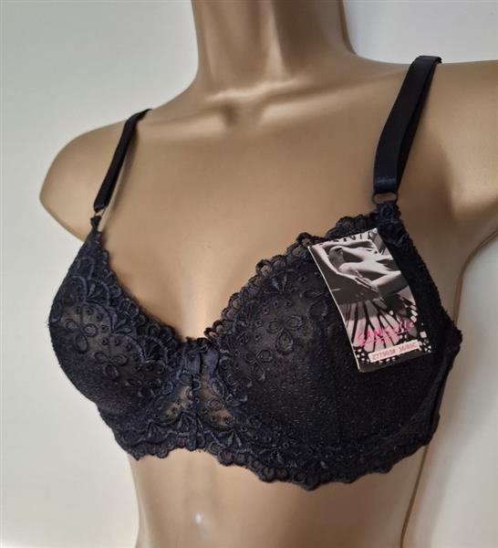 Grote foto elegante zwarte bh met doorzichtige kant 70c kleding dames ondergoed en lingerie