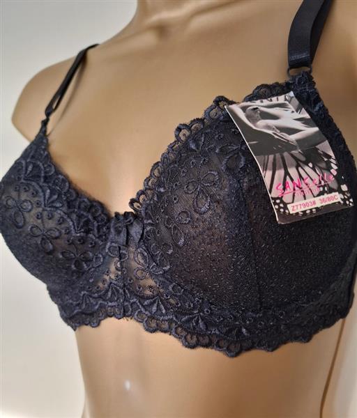 Grote foto elegante zwarte bh met doorzichtige kant 70c kleding dames ondergoed en lingerie