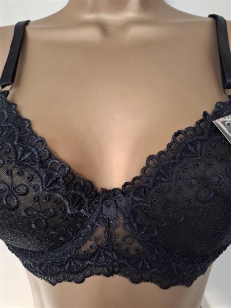 Grote foto elegante zwarte bh met doorzichtige kant 70c kleding dames ondergoed en lingerie