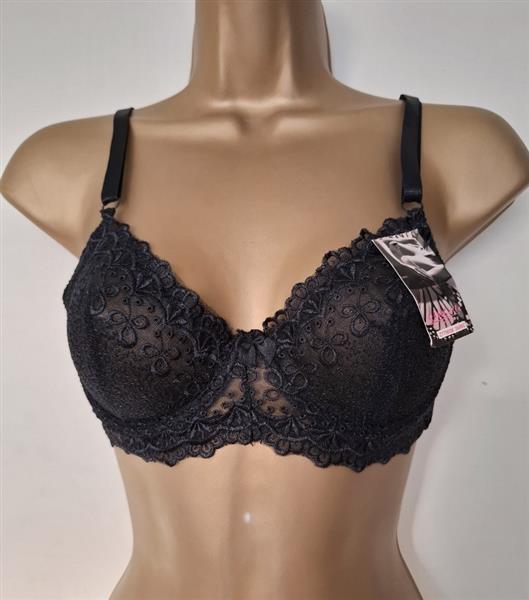 Grote foto elegante zwarte bh met doorzichtige kant 70c kleding dames ondergoed en lingerie