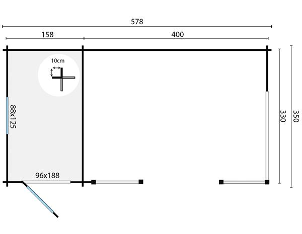 Grote foto tuinhuis selma met overkapping 578 x 350 x 279 h tuin en terras tuinhuisjes en blokhutten