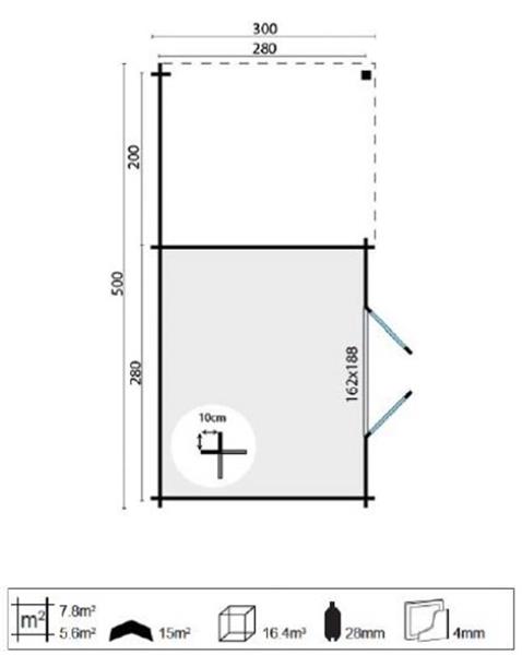 Grote foto tuinhuis dora met overkapping 300 200x300 tuin en terras tuinhuisjes en blokhutten