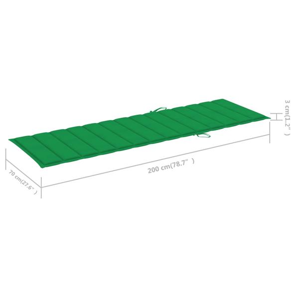 Grote foto vidaxl ligbed met groen kussen ge mpregneerd grenenhout tuin en terras tuinmeubelen