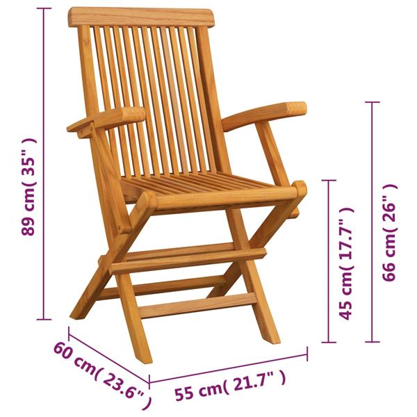 Grote foto vidaxl tuinstoelen 4 st inklapbaar massief teakhout tuin en terras tuinmeubelen