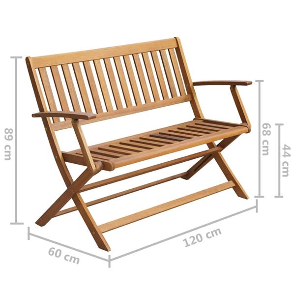 Grote foto vidaxl tuinbank met kussen 120 cm massief acaciahout tuin en terras tuinmeubelen