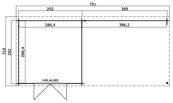 Grote foto tuinhuis blokhut st. louis 701 x 312 cm tuin en terras tuinhuisjes en blokhutten