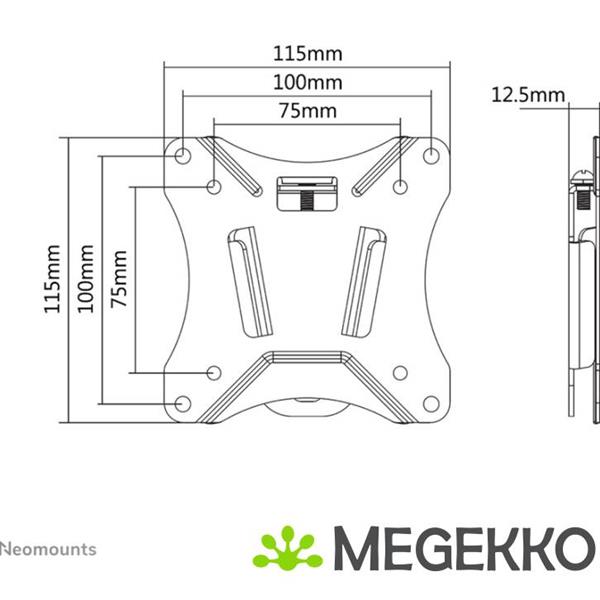 Grote foto neomounts nm w25black tv monitor wall mount computers en software overige computers en software