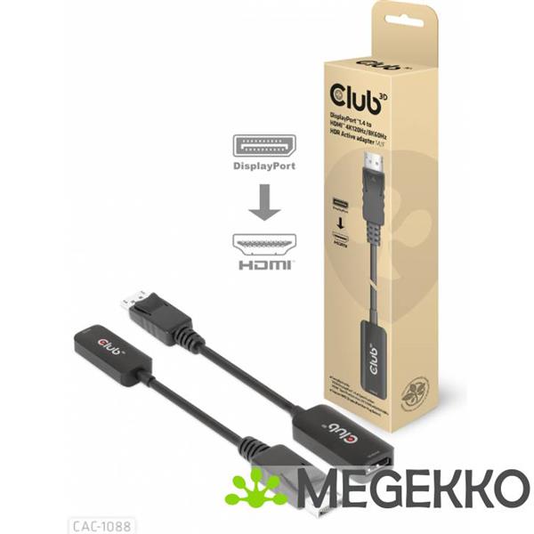 Grote foto club3d displayport1.4 to hdmi 4k120hz 8k60hz hdr active adapter m f computers en software overige computers en software