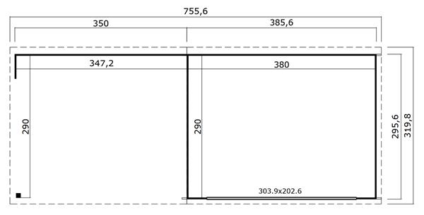 Grote foto tuinhuis blokhut pernilla 736 x 296 cm tuin en terras tuinhuisjes en blokhutten