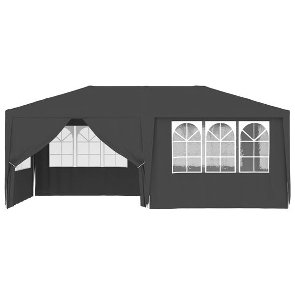 Grote foto vidaxl partytent met zijwanden professioneel 90 g m 4x6 m antraciet tuin en terras overige tuin en terras