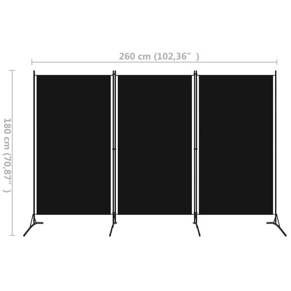 Grote foto vidaxl kamerscherm met 3 panelen 260x180 cm zwart huis en inrichting overige huis en inrichting