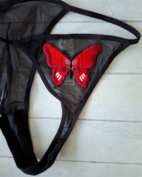 Grote foto zwarte doorzichtige string van morgan small kleding dames ondergoed en lingerie merkkleding