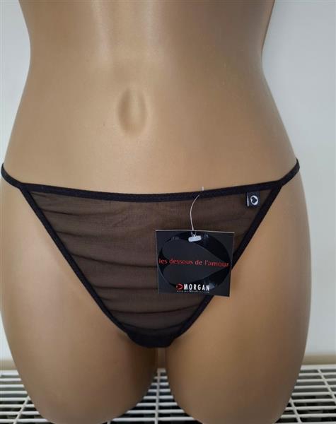 Grote foto zwarte doorzichtige string van morgan small kleding dames ondergoed en lingerie merkkleding