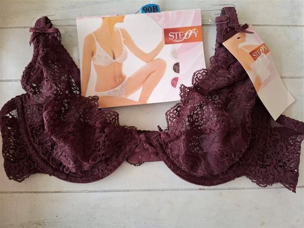 Grote foto bh in prachtige aubergine kant 70b en 75b kleding dames ondergoed en lingerie merkkleding