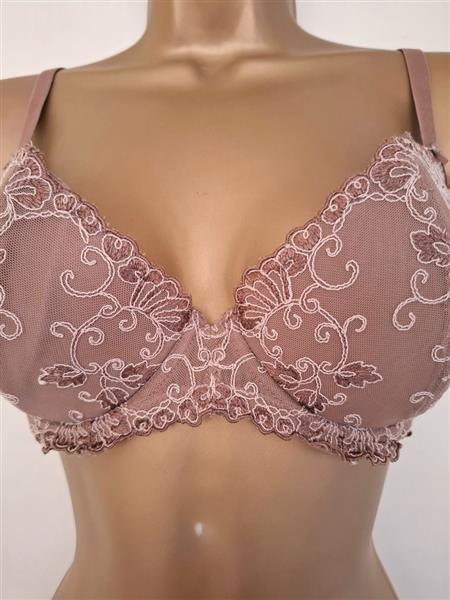 Grote foto chique bh in prachtige mokka kleurige kant 80c kleding dames ondergoed en lingerie