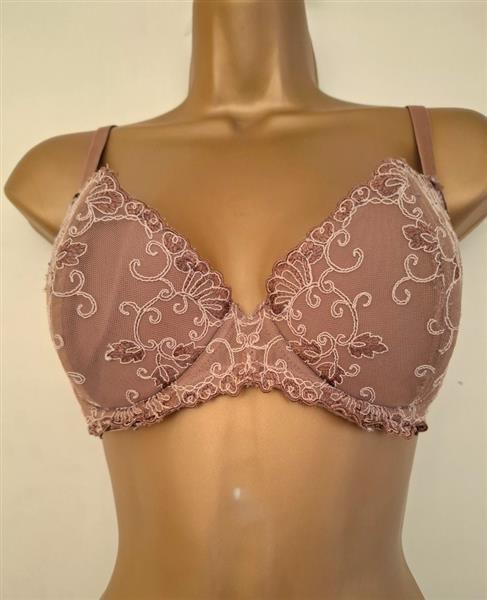 Grote foto chique bh in prachtige mokka kleurige kant 80c kleding dames ondergoed en lingerie