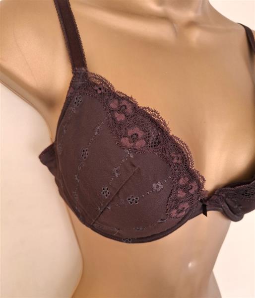 Grote foto elegante chocoladebruine bh met zachte vulling 80c kleding dames ondergoed en lingerie