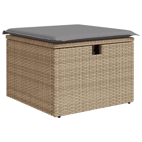 Grote foto vidaxl 5 delige loungeset met kussens poly rattan beige tuin en terras tuinmeubelen