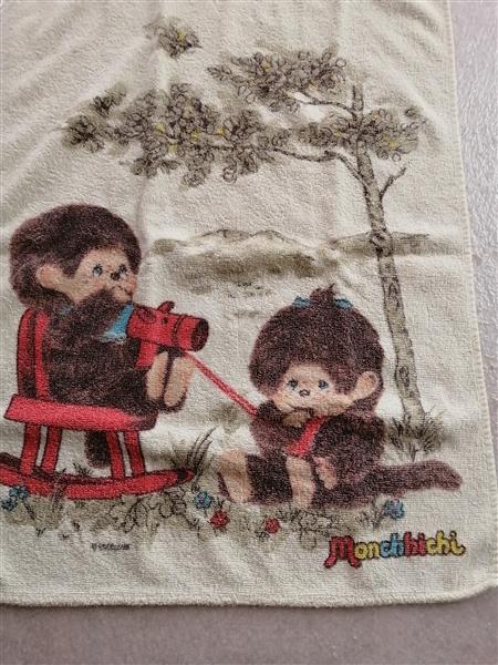 Grote foto vintage originele monchhichi handdoek 1975 verzamelen beren