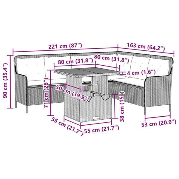 Grote foto vidaxl 2 delige loungeset met kussens poly rattan zwart tuin en terras tuinmeubelen